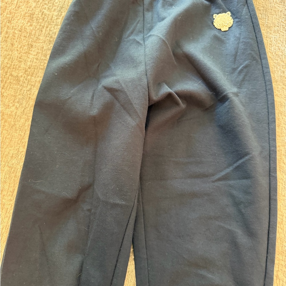 Kenzo White and Black Logo Tag Sweatpants Detail